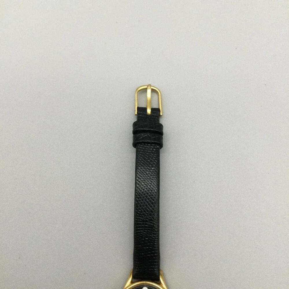 Pulsar Womens Watch 20mm Black Dial Gold Tone Diamond Y580-0019 New Battery